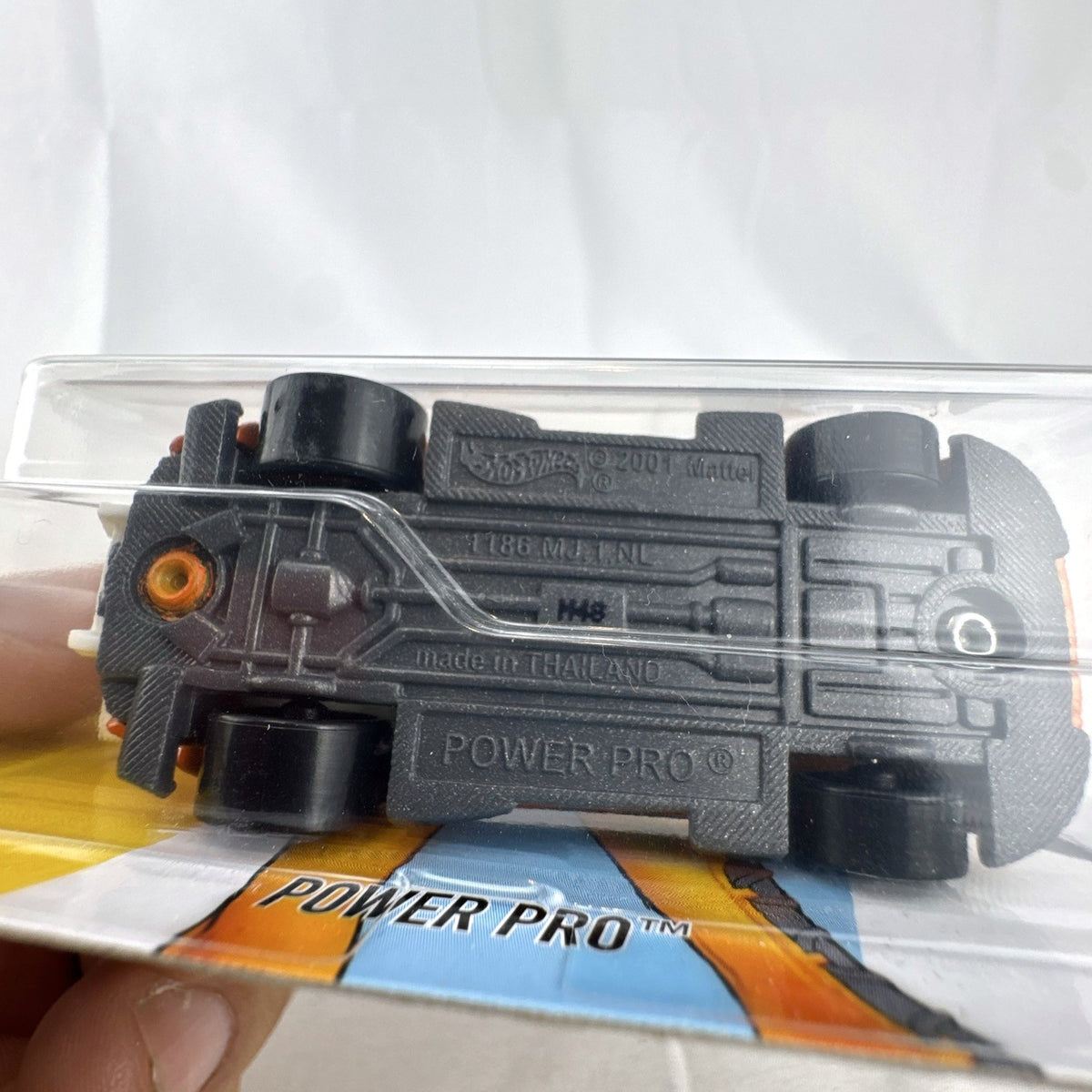 Hot Wheels 1:64 scale diecast Power Pro car featuring Overwatch Tracer graphics in original blister package