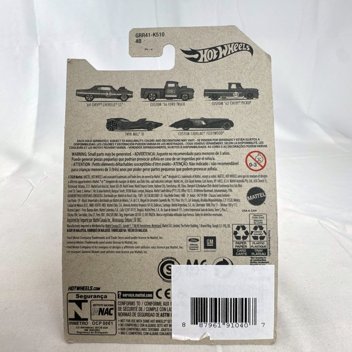 Hot Wheels Twin Mill III 1:64 scale diecast car in satin metallic orange 53rd Anniversary packaging.