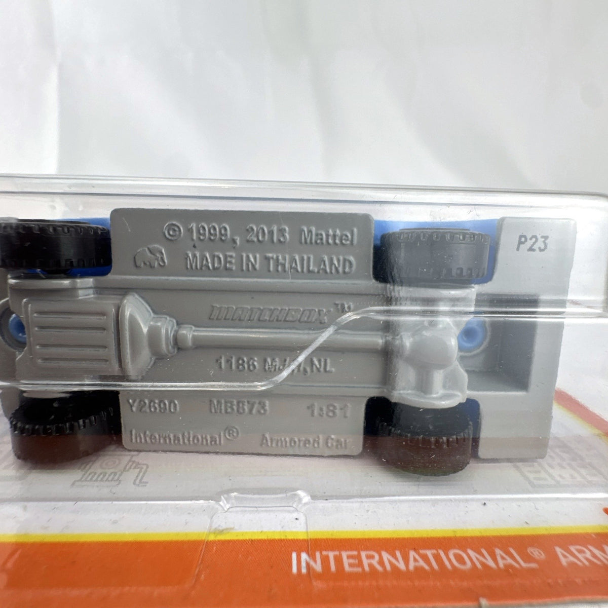Matchbox 1:81 International Armored Car diecast in light blue National Security livery sealed on card