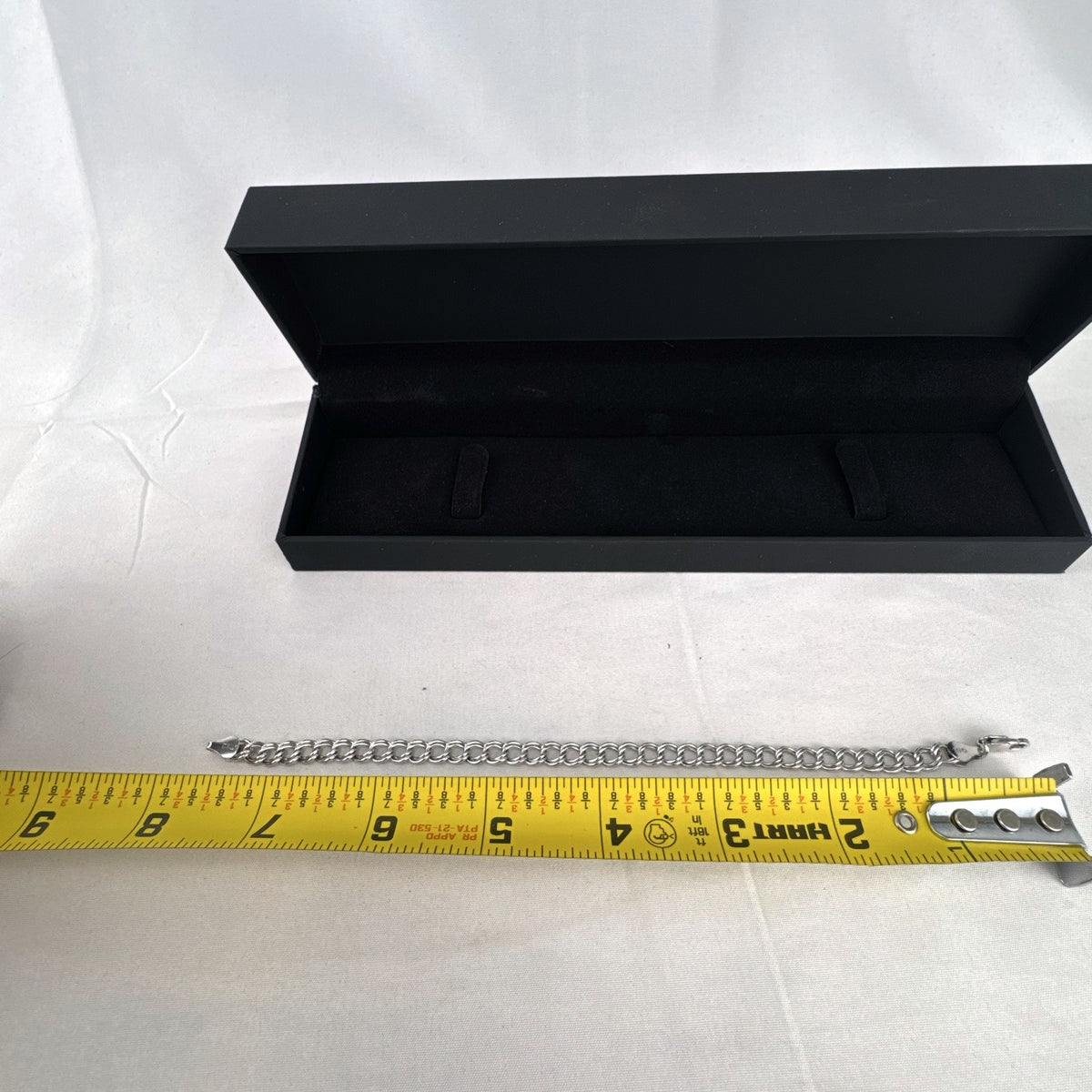 Zales 925 sterling silver double link charm bracelet with original presentation box