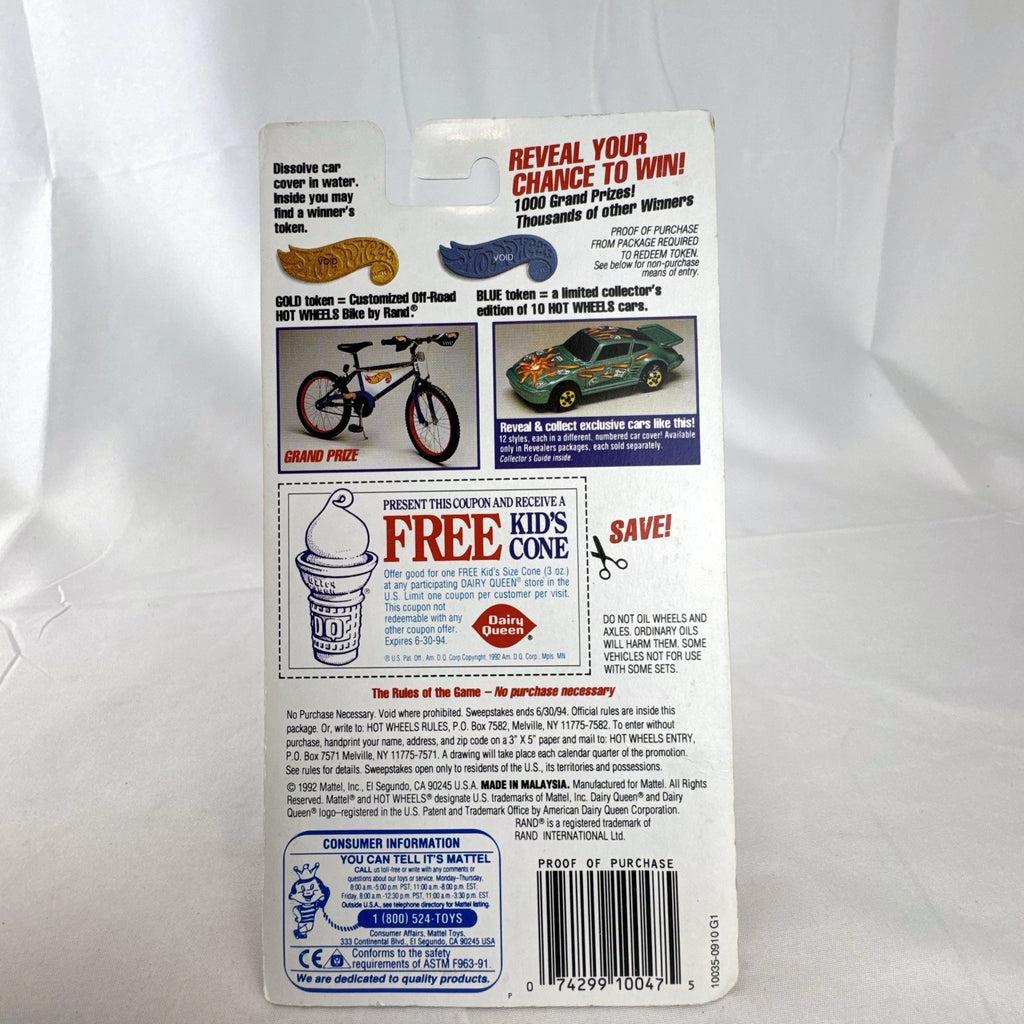 Hot Wheels 1993 Mercedes-Benz 380 SEL Revealers Dairy Queen promo card diecast car in original packaging