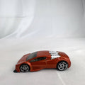 Hot Wheels Zotic 1:64 scale diecast concept car in metallic orange with chrome PR5 wheels