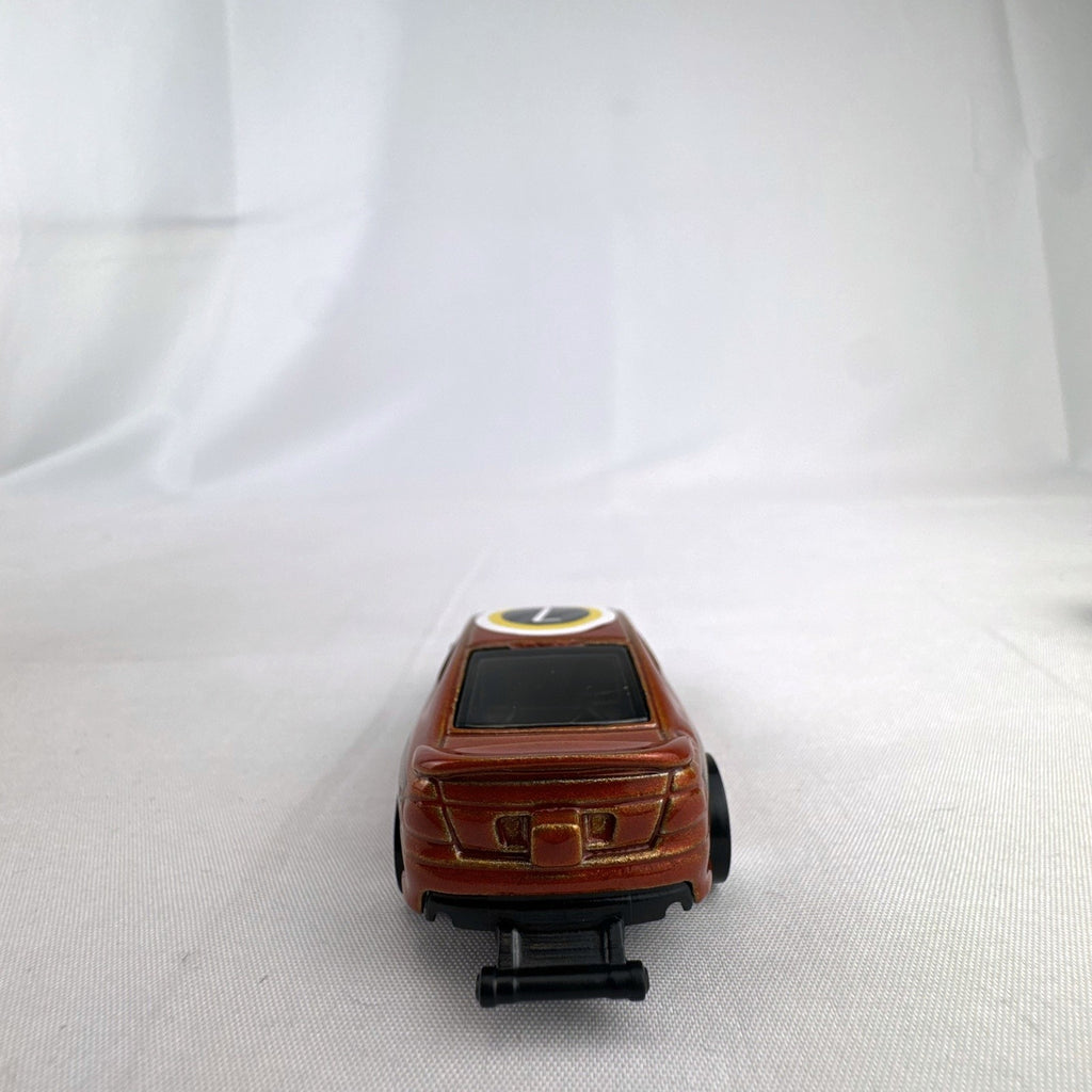Hot Wheels 2006 Pontiac GTO Flying Customs diecast drag car in metallic copper orange
