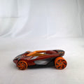 Hot Wheels HW Warp Speeder 1:64 diecast car in metallic red with orange canopy and wheels