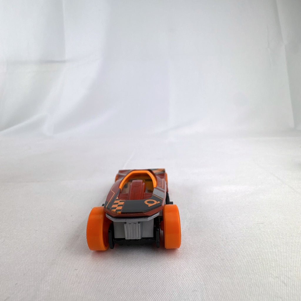 Hot Wheels HW Warp Speeder 1:64 diecast car in metallic red with orange canopy and wheels