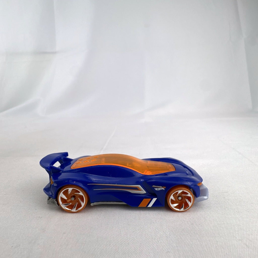 Hot Wheels Gazella R 1:64 scale diecast car in blue with orange canopy and wheels