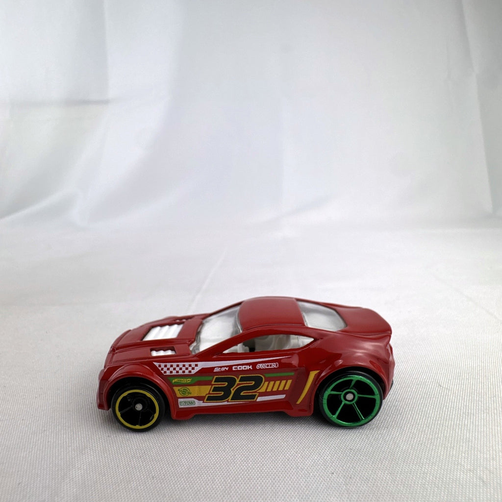 Red Hot Wheels Torque Twister 1:64 scale diecast car with number 32 racing graphics