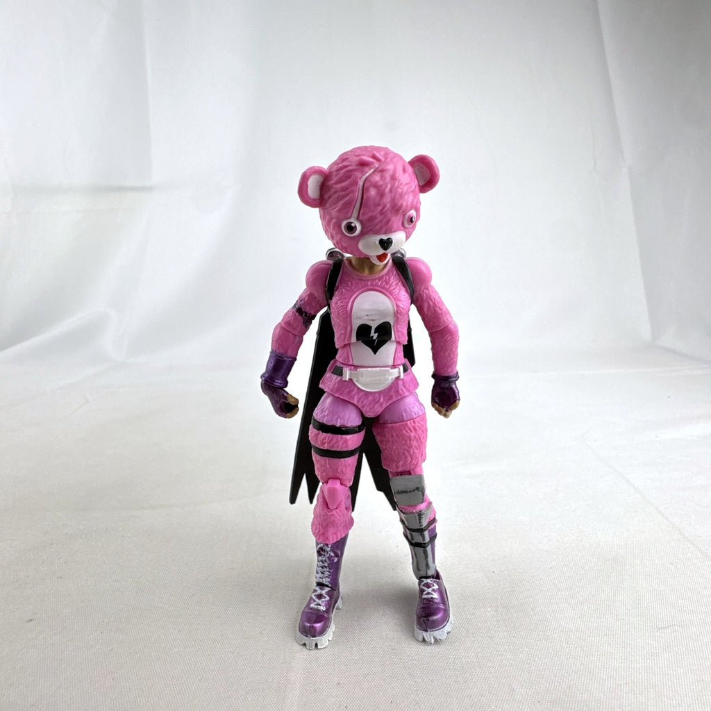 Jazwares Fortnite Cuddle Team Leader 4-inch pink bear action figure with detachable cape back bling