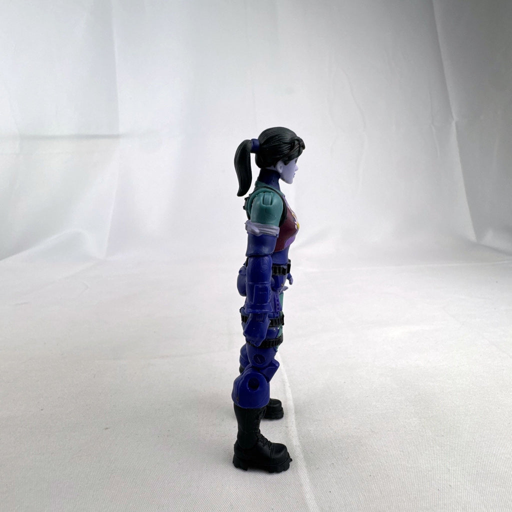 Jazwares Fortnite 4-inch Dark Bomber articulated action figure with purple detailing in loose condition