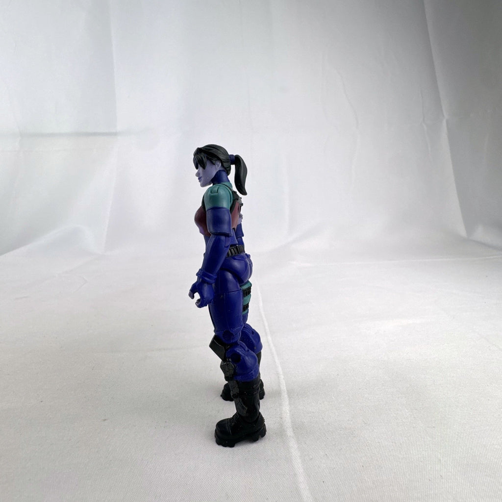 Jazwares Fortnite 4-inch Dark Bomber articulated action figure with purple detailing in loose condition