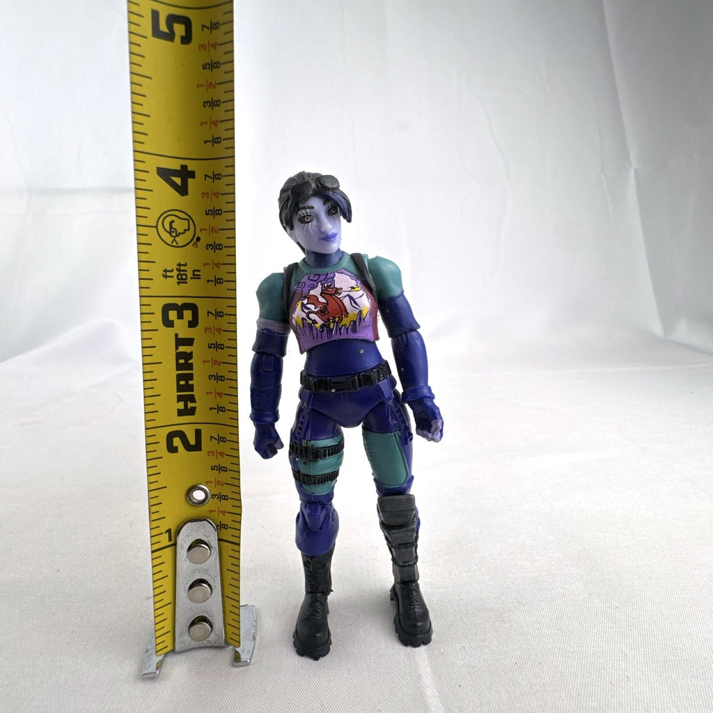 Jazwares Fortnite 4-inch Dark Bomber articulated action figure with purple detailing in loose condition