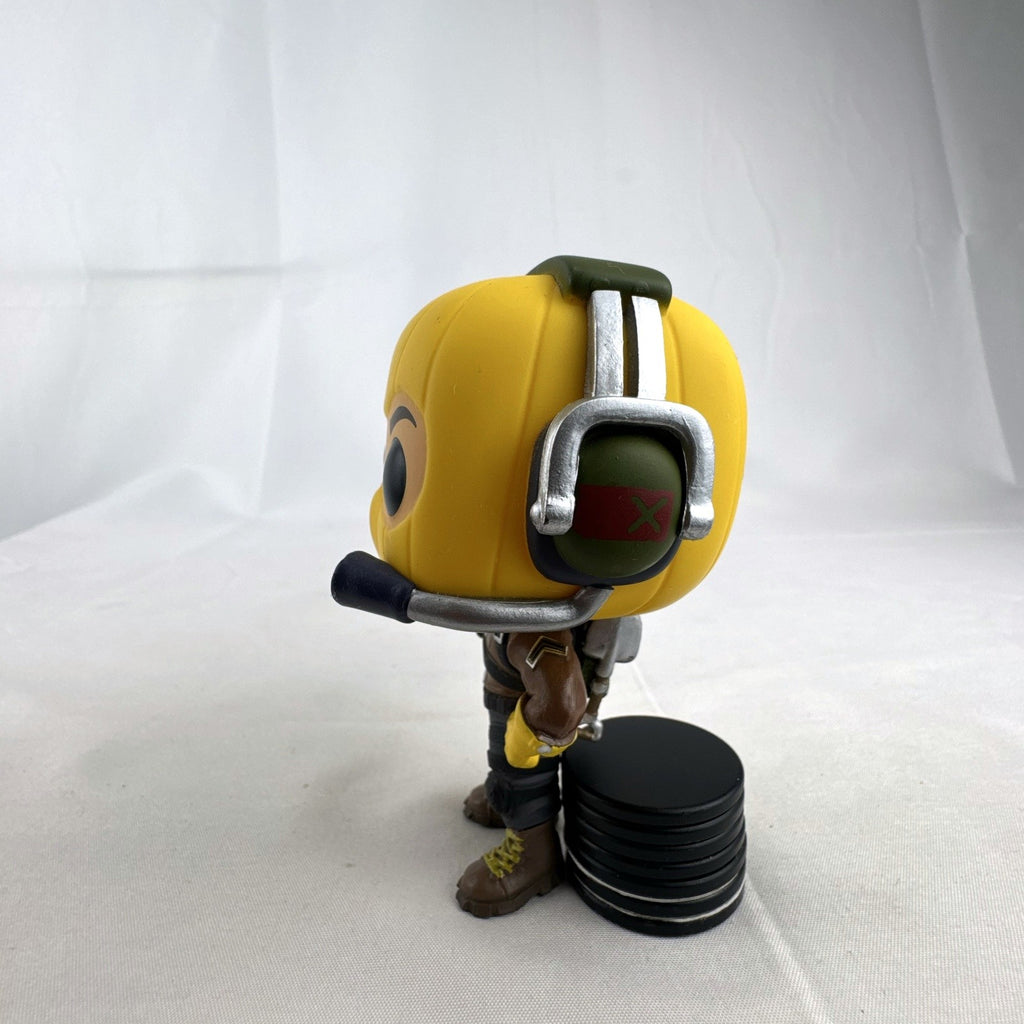 Funko Pop! Games Fortnite Raptor #436 vinyl figure in signature yellow mask and tactical gear.