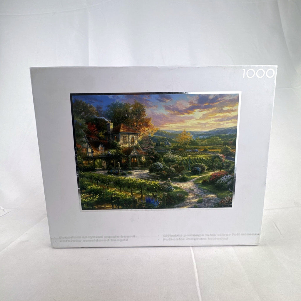 Ceaco Silver Select 1000-piece puzzle featuring Thomas Kinkade Wine Country Living artwork
