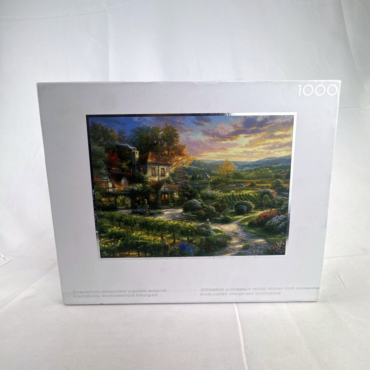Ceaco Silver Select 1000-piece puzzle featuring Thomas Kinkade Wine Country Living artwork