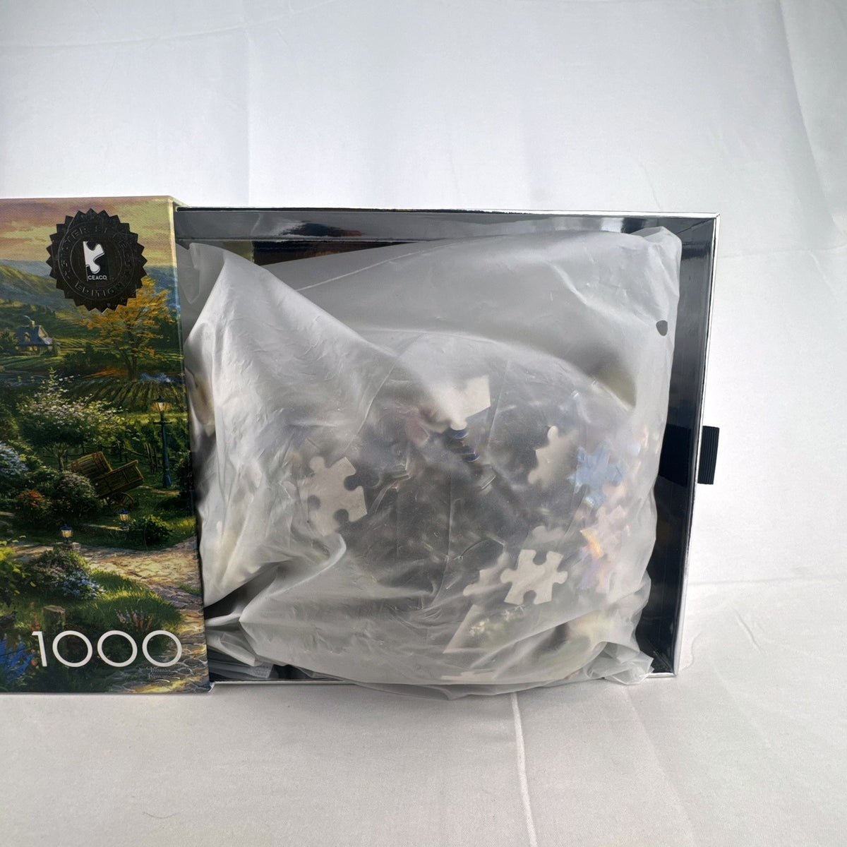 Ceaco Silver Select 1000-piece puzzle featuring Thomas Kinkade Wine Country Living artwork