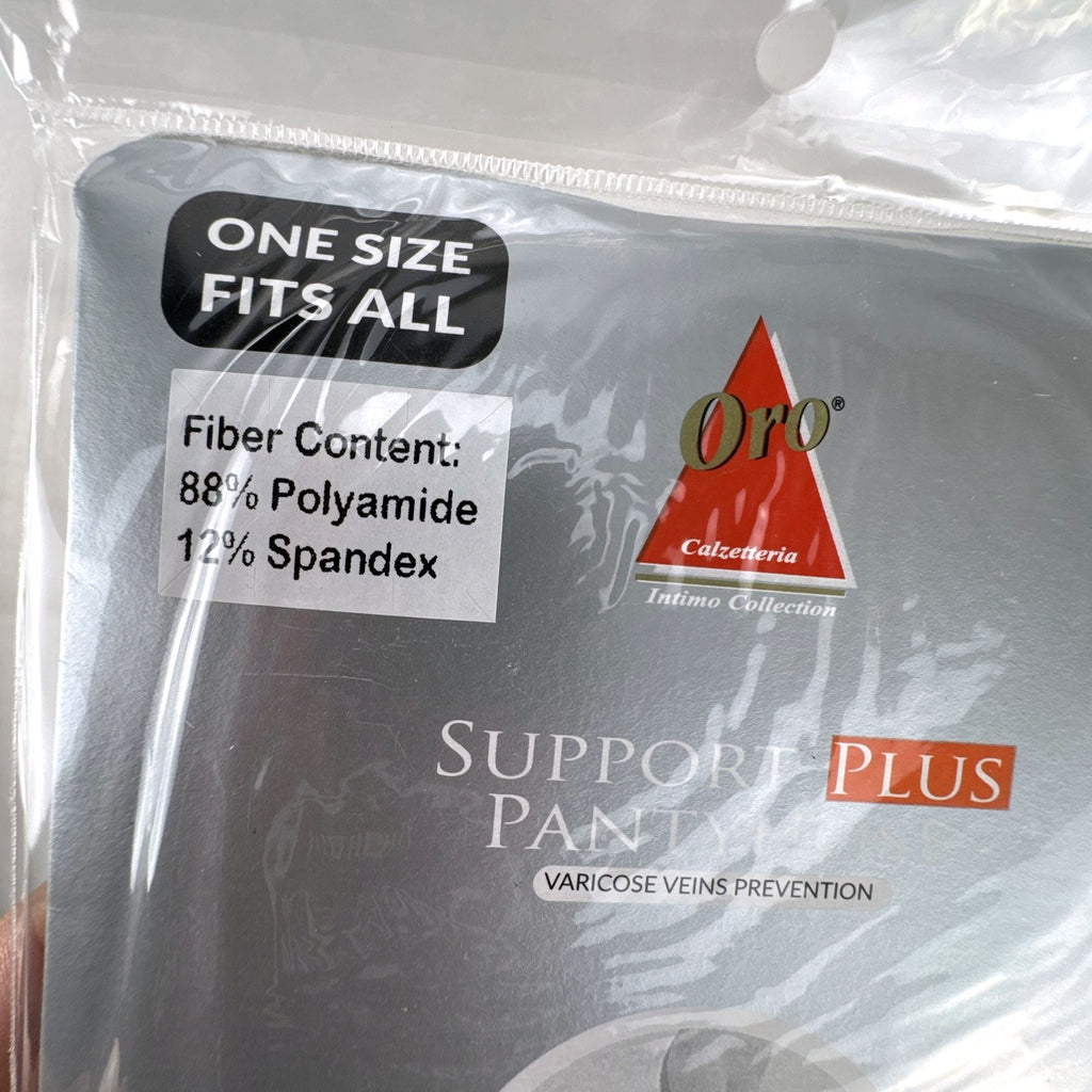 Pack of three Oro Health Support Plus 40 denier compression pantyhose in original unopened packaging.