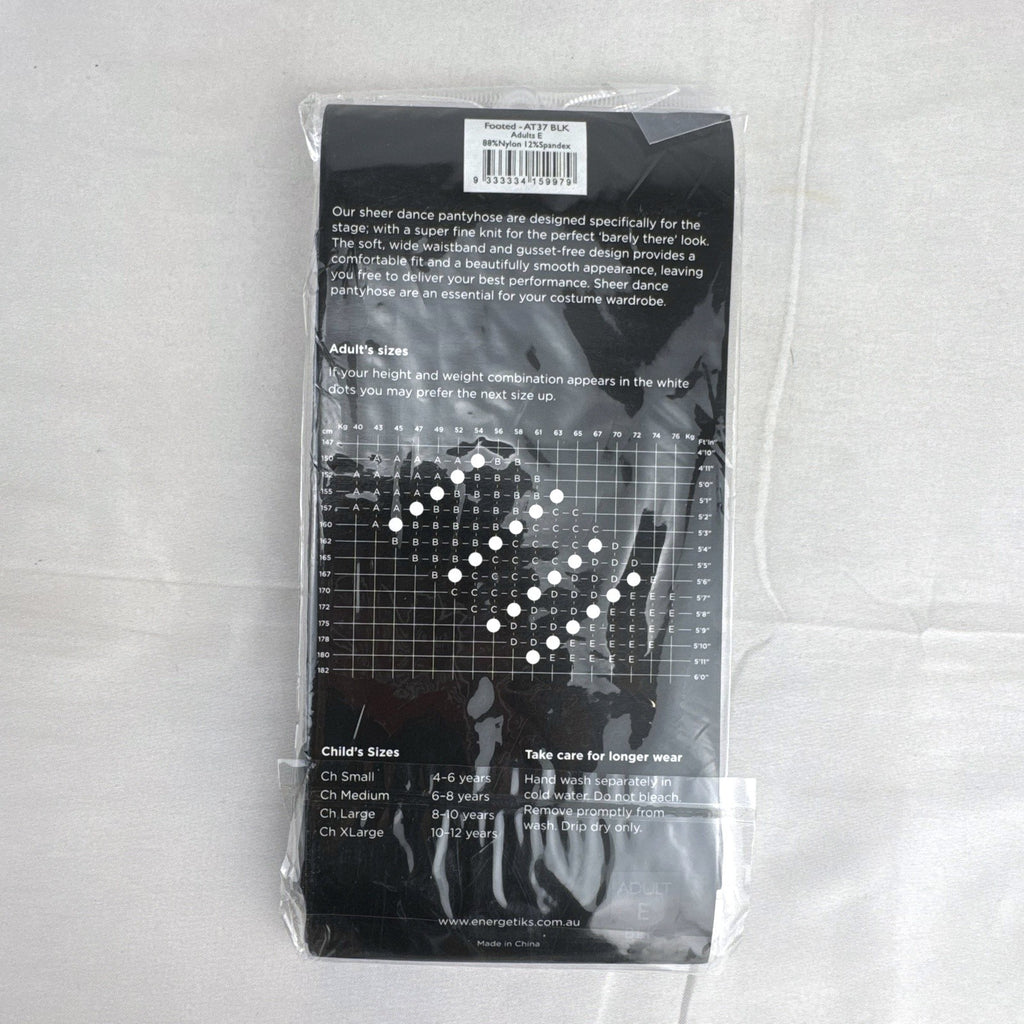 Packaged Veneziana Relax 40 compression tights and Energetiks sheer dance pantyhose in original retail packaging.