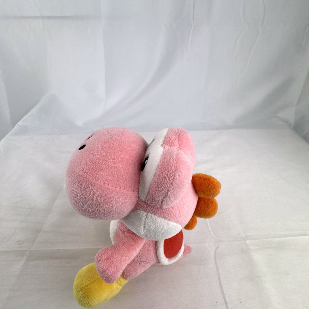 Nintendo Super Mario pink Yoshi small plush toy with red shell and yellow shoes