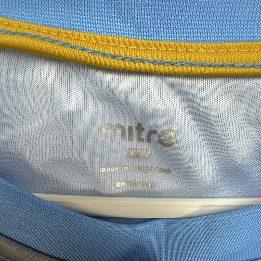 Mitre Argentina national team soccer jersey in blue and gray stripes, men's size large with tags