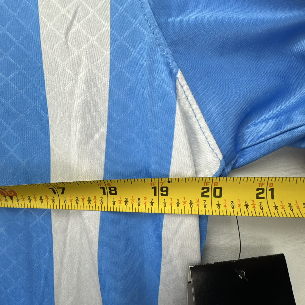 Mitre Argentina national team soccer jersey in blue and gray stripes, men's size large with tags