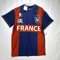Strike Force France soccer jersey in blue and red panel design, men's size large with tags