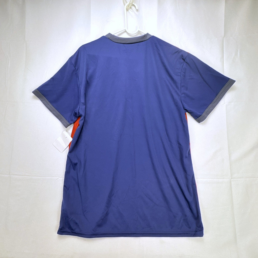 Strike Force France soccer jersey in blue and red panel design, men's size large with tags