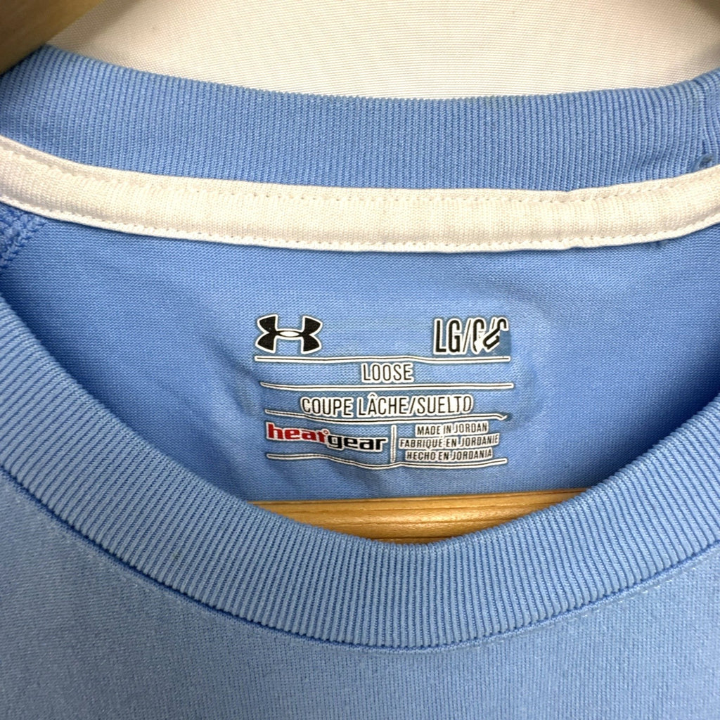 Under Armour HeatGear light blue short sleeve athletic t-shirt in men's size large
