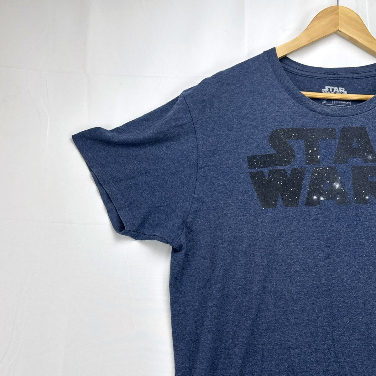 Fifth Sun Star Wars starfield logo graphic t-shirt in heather blue, men's size XL