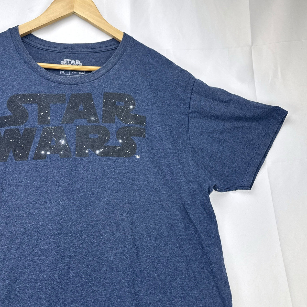 Fifth Sun Star Wars starfield logo graphic t-shirt in heather blue, men's size XL