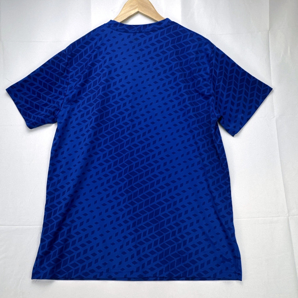 Inter Milan official blue short-sleeve soccer jersey for men, size large with team crest