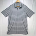 Adidas Puremotion gray striped short-sleeve golf polo shirt in men's size large