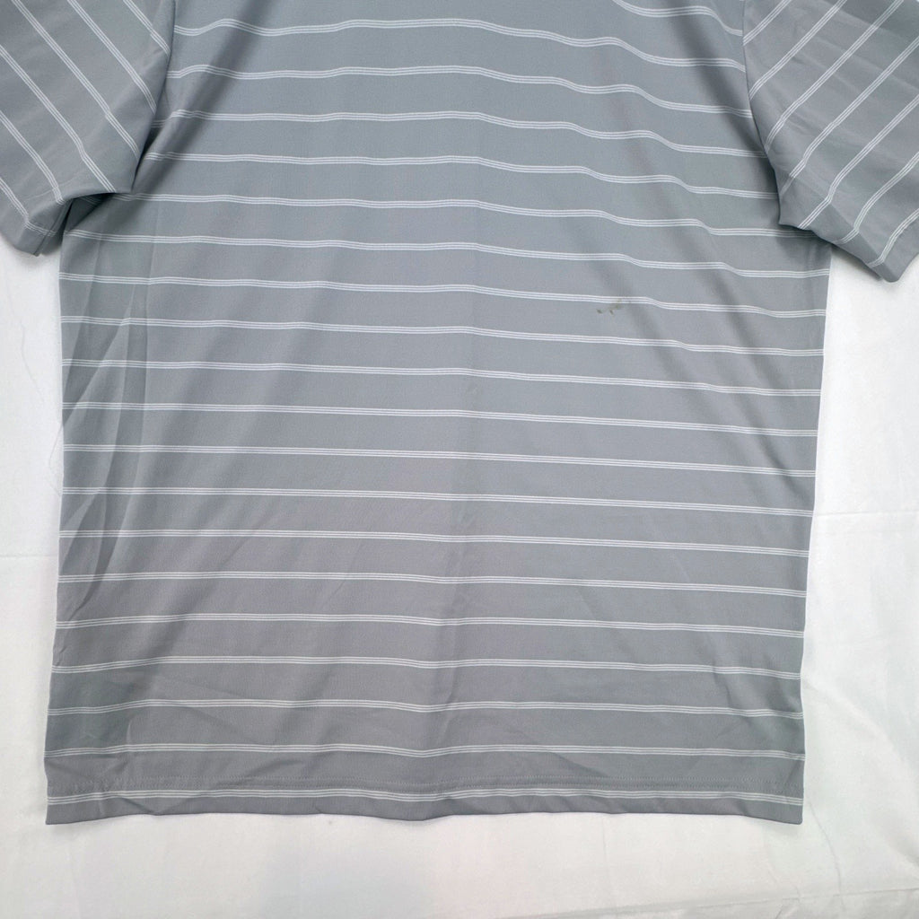 Adidas Puremotion gray striped short-sleeve golf polo shirt in men's size large