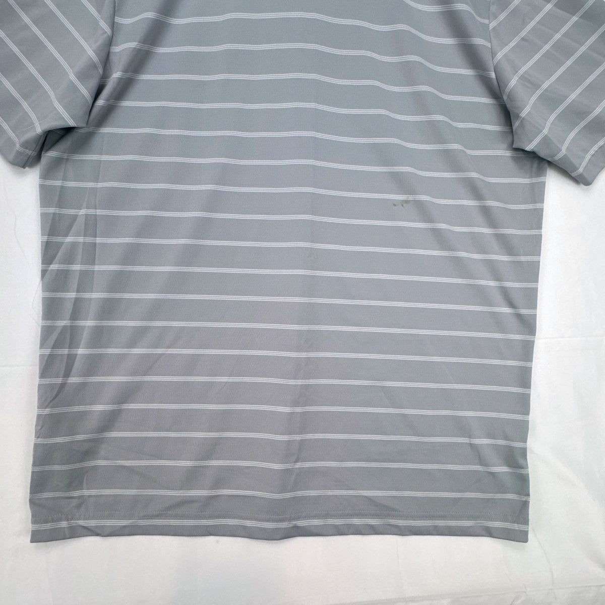 Adidas Puremotion gray striped short-sleeve golf polo shirt in men's size large