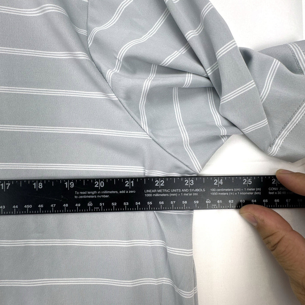 Adidas Puremotion gray striped short-sleeve golf polo shirt in men's size large