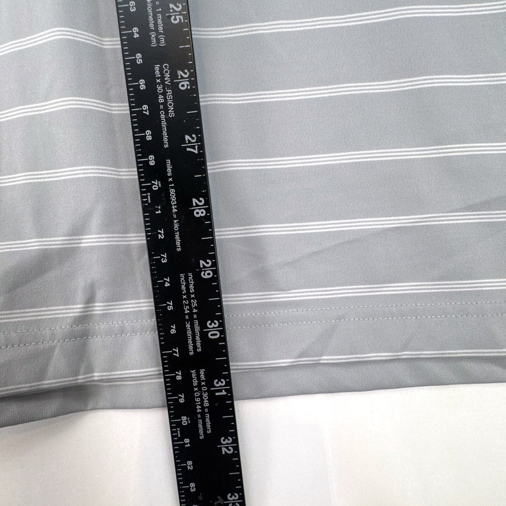 Adidas Puremotion gray striped short-sleeve golf polo shirt in men's size large