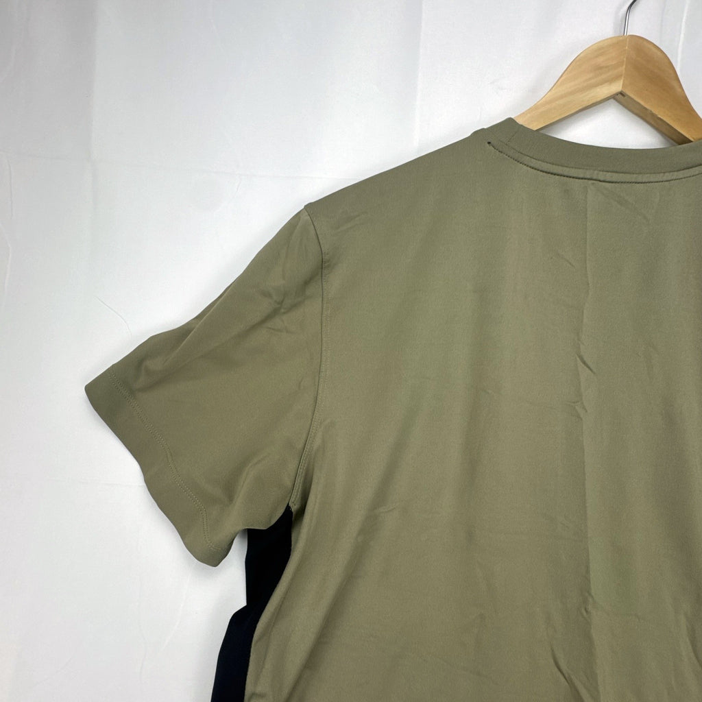 Men's adidas AEROREADY olive green training t-shirt with black side panels, size XL.