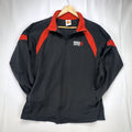 Manchester United men's large full-zip track jacket in black and red with embroidered club crest