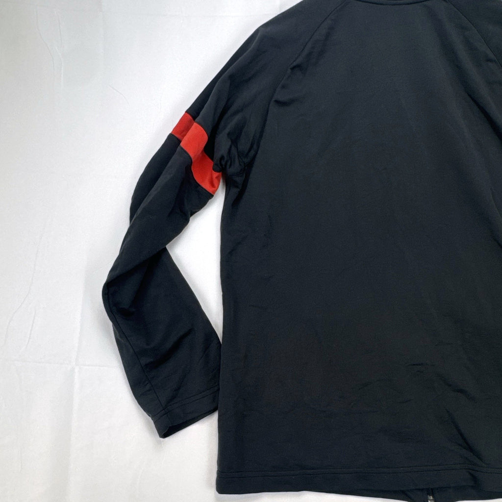 Manchester United men's large full-zip track jacket in black and red with embroidered club crest