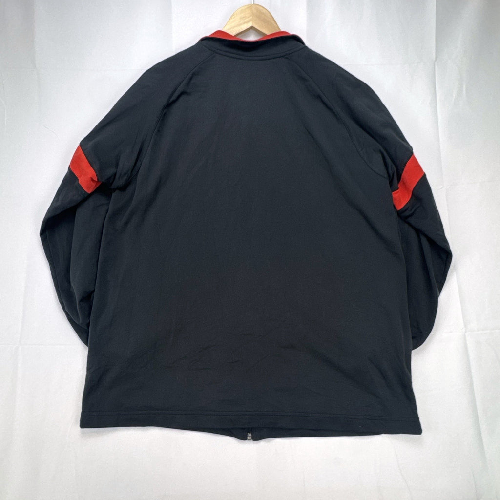 Manchester United men's large full-zip track jacket in black and red with embroidered club crest