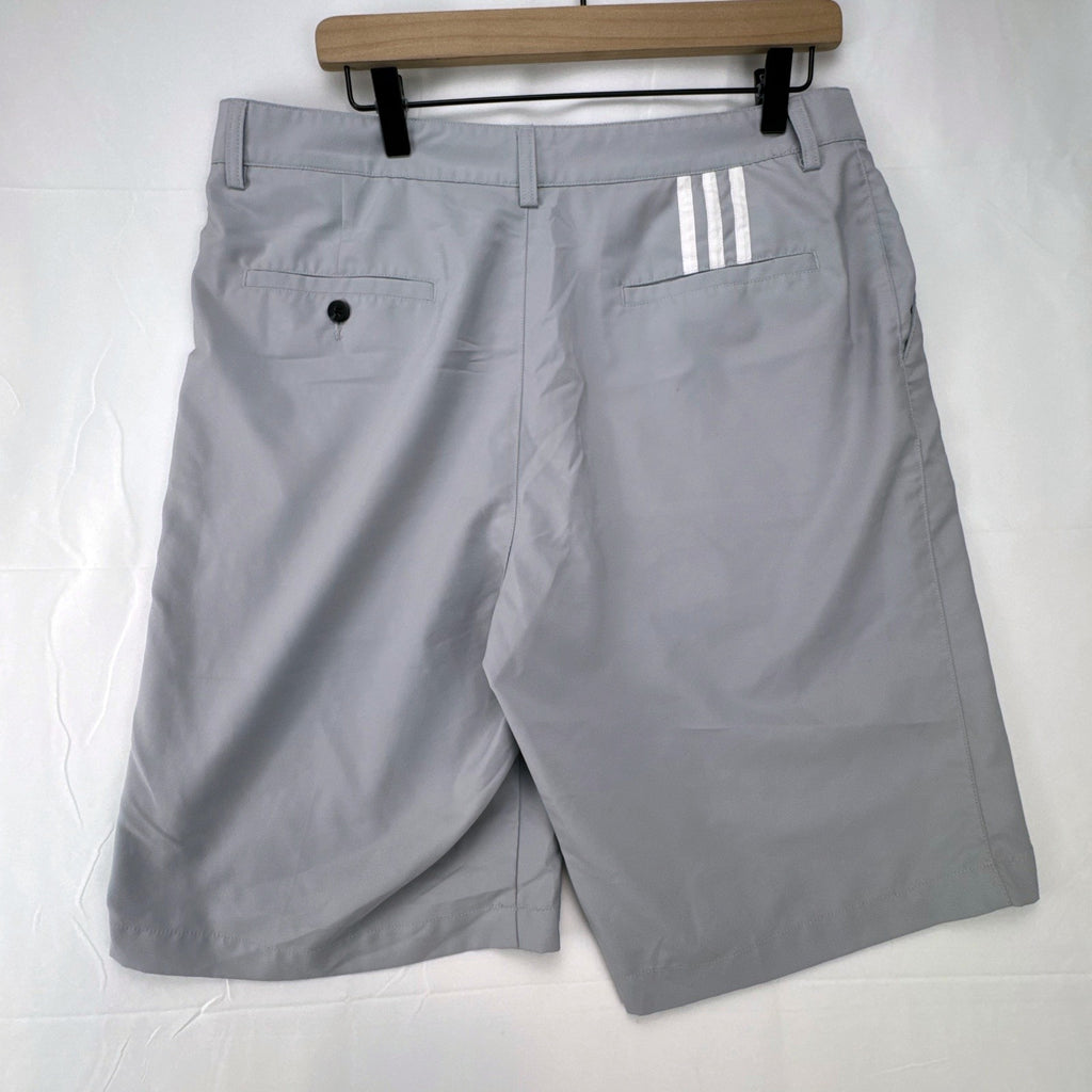 adidas men's gray Climalite flat-front golf shorts in size 34