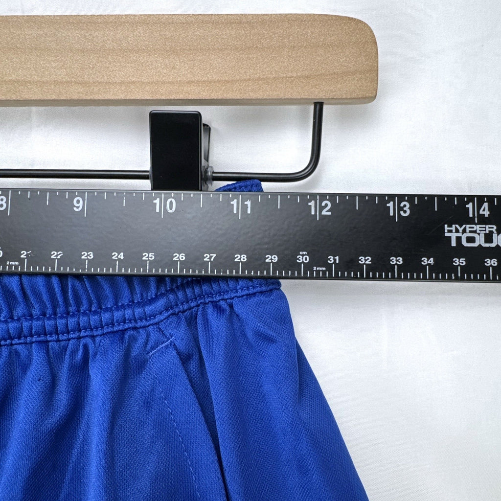 Blue and neon yellow adidas Climacool athletic training shorts in men's size small