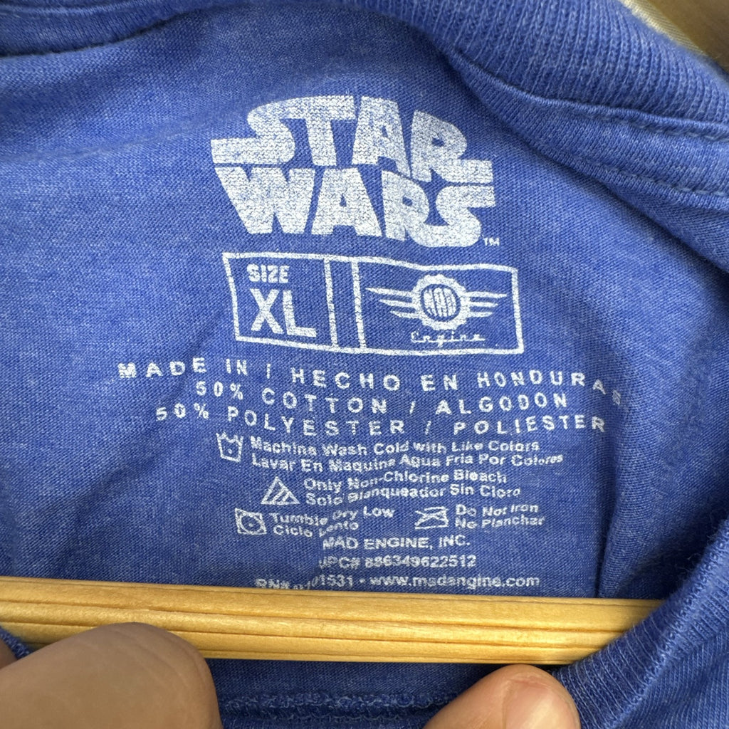 Star Wars Mad Engine heather blue graphic T-shirt featuring R2-D2 in men's size XL.