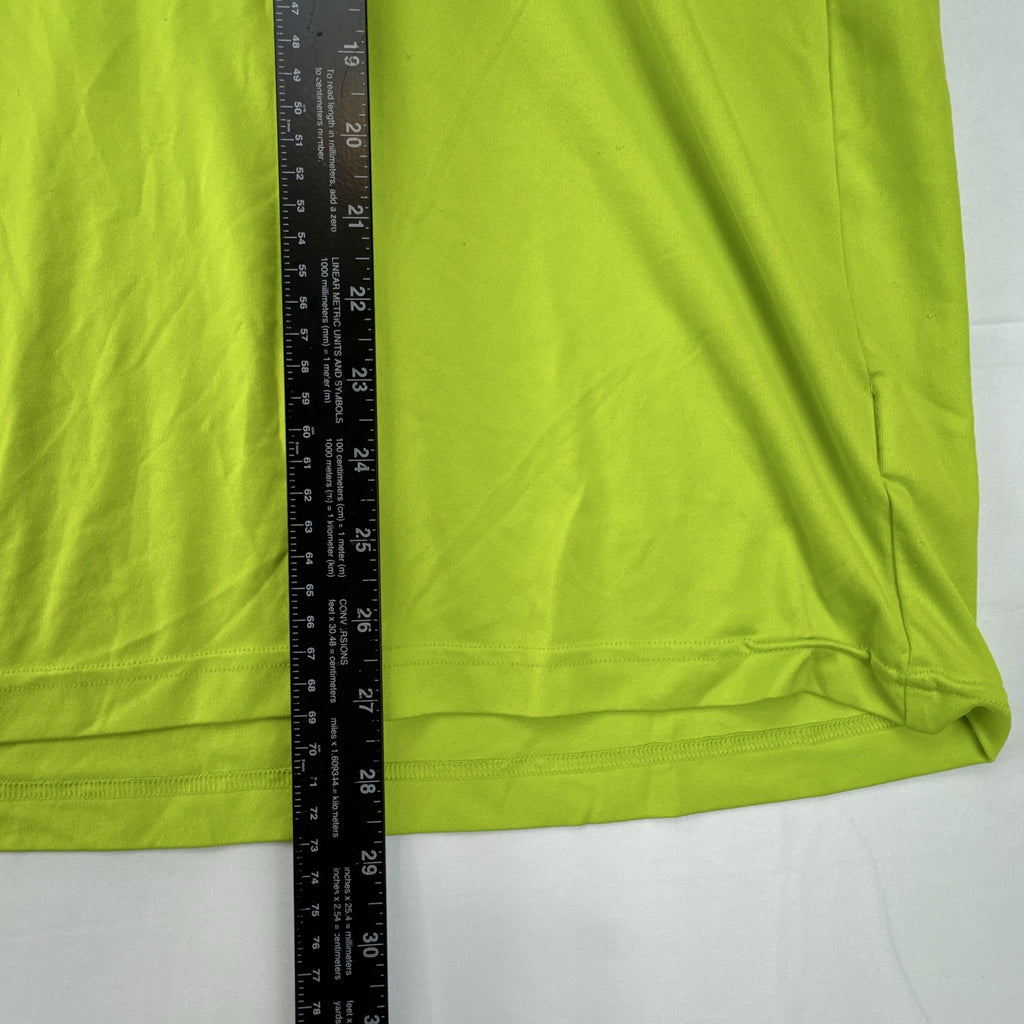 adidas men's neon lime green athletic t-shirt with 3-stripes in size Large