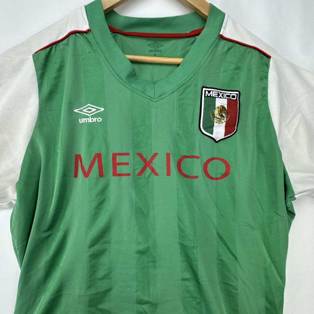 Umbro Mexico national team green striped soccer jersey for men in size XL