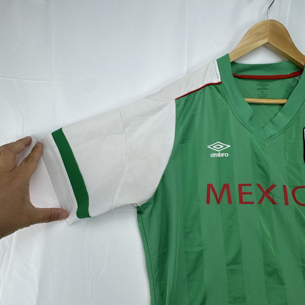 Umbro Mexico national team green striped soccer jersey for men in size XL