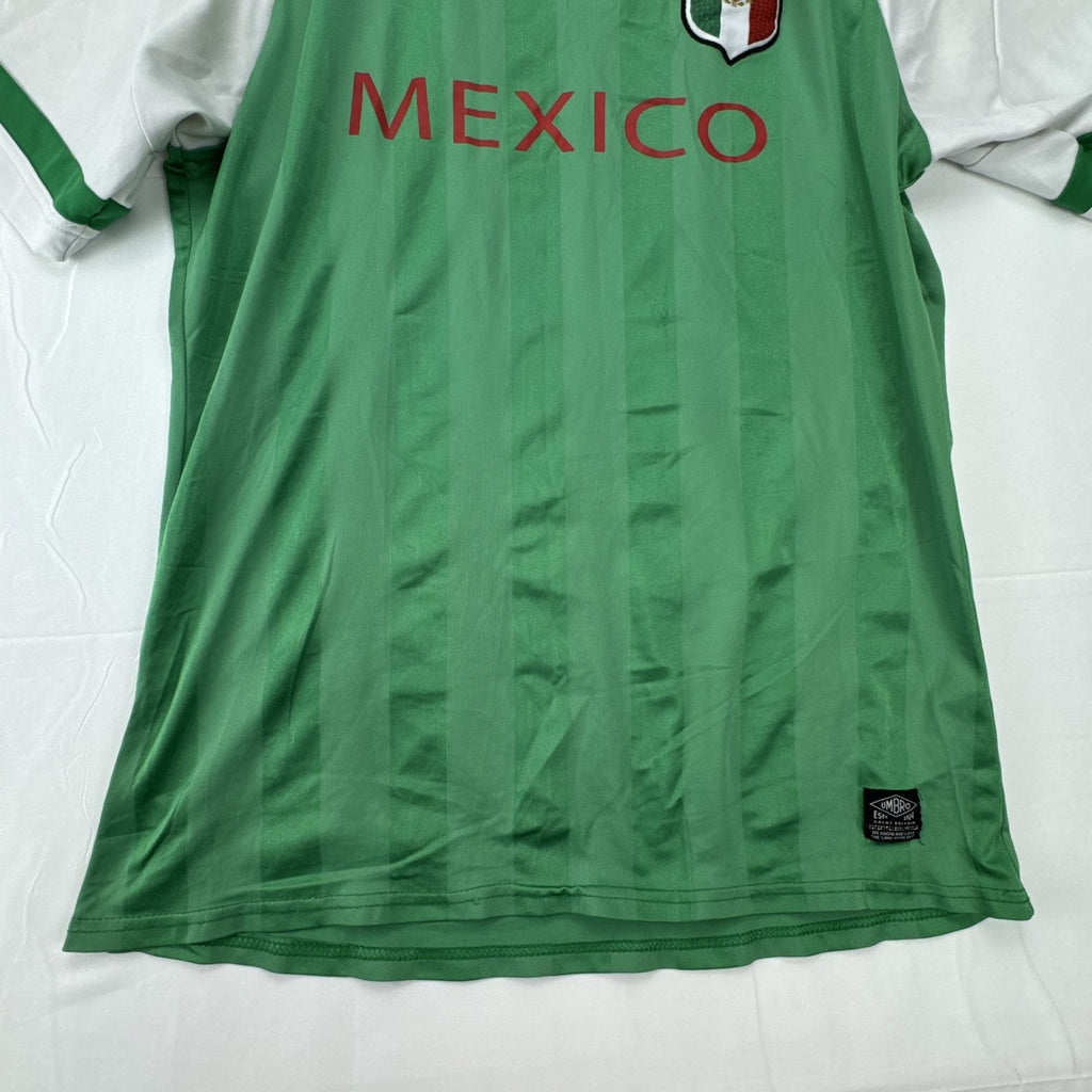 Umbro Mexico national team green striped soccer jersey for men in size XL