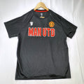 Front view of official Manchester United black short sleeve training jersey in men's size XL.