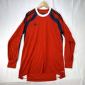 Red long sleeve adidas Onore 14 padded goalkeeper jersey in men's size XL