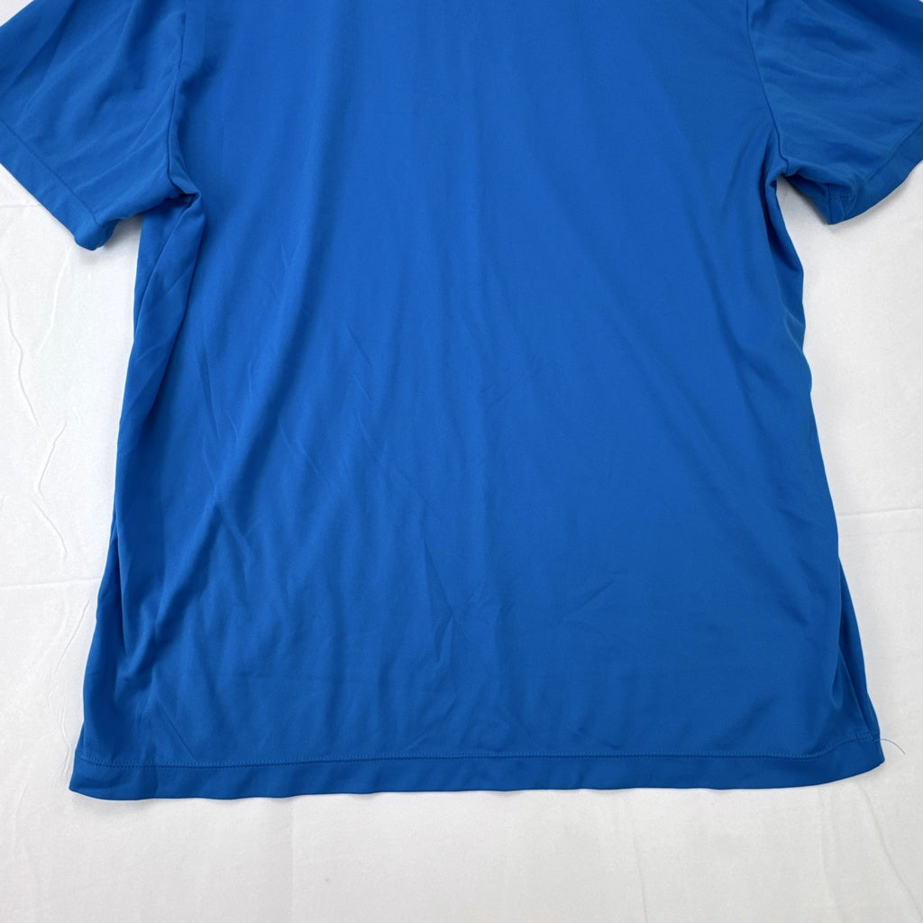 Juventus FC blue short-sleeve soccer jersey in men's XL with V-neck collar and Forza Juve back graphic