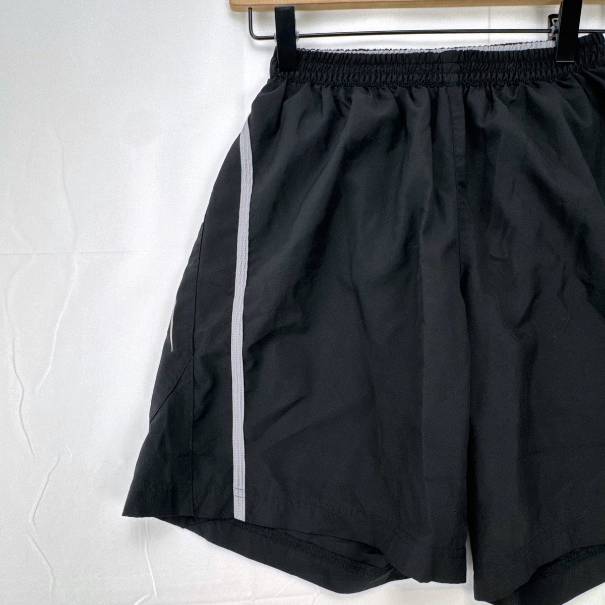 adidas men's Climalite black running shorts with gray accents, size small